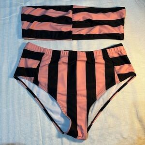 2/$30 SHEIN Bikini Bandeau Top with High Cut Bottoms Size 1XL
